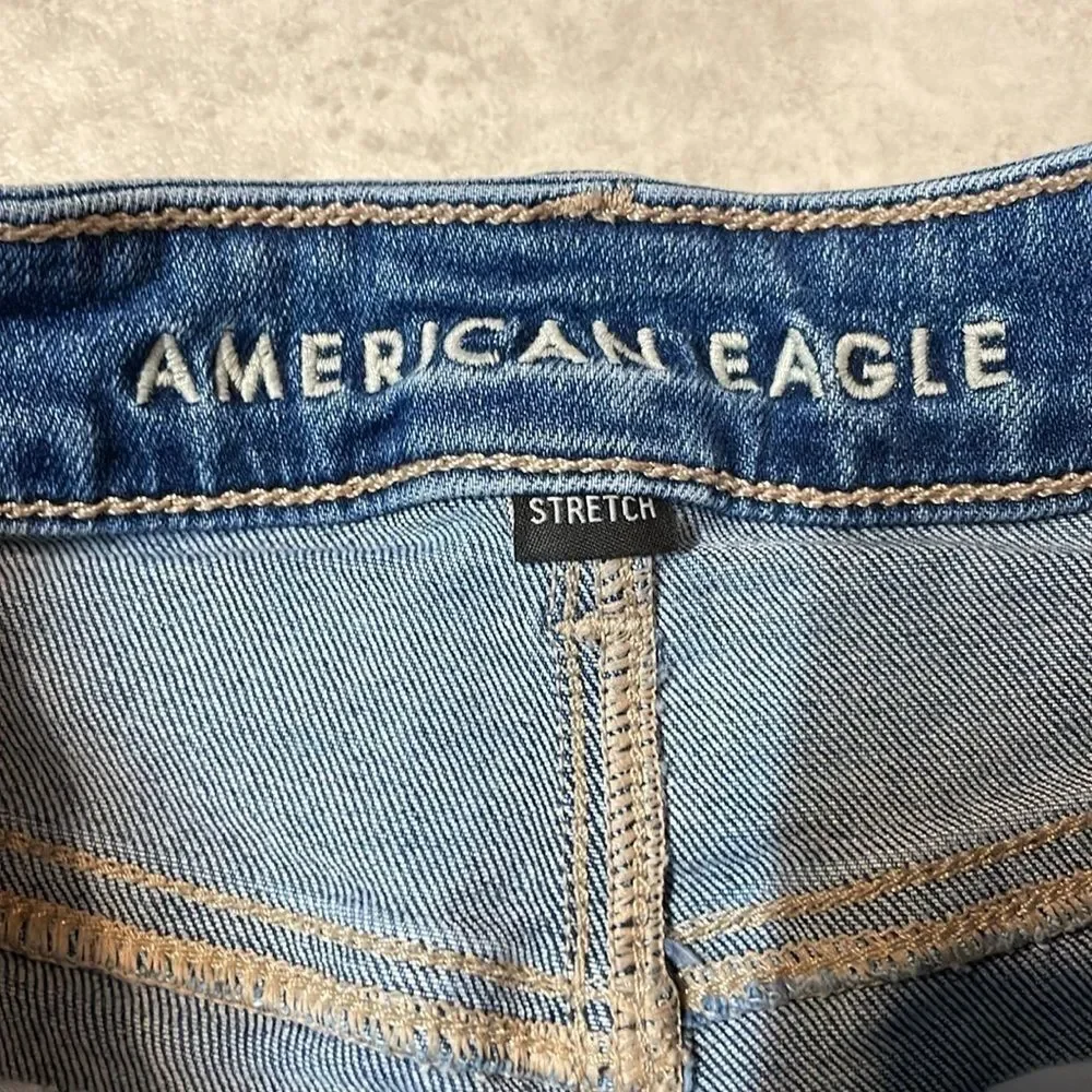 American eagle women’s mom shorts high-rise denim size 0 - Picture 2 of 5